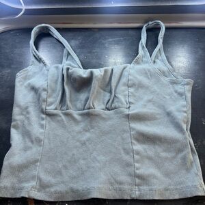 Blue Sleeveless Ruched Bustier Camisole